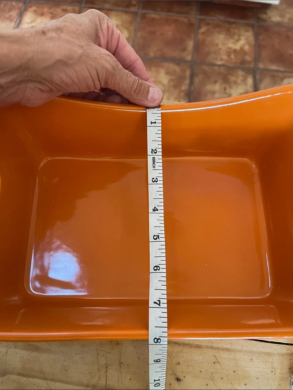 Glazed Orange Ceramic Serving Baker with Carry Handles